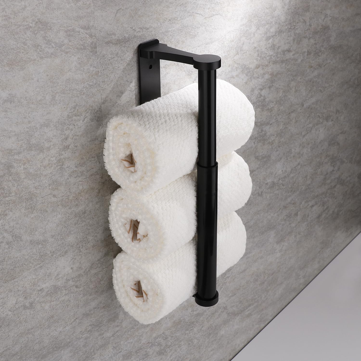 Premium Aluminum Paper Towel Holder, 32.5cm, Retractable, Black, Easy Install - SuperSaverAU - view 4