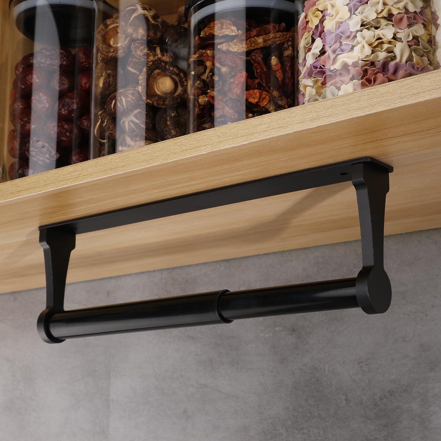 Premium Aluminum Paper Towel Holder, 32.5cm, Retractable, Black, Easy Install - SuperSaverAU - view 5