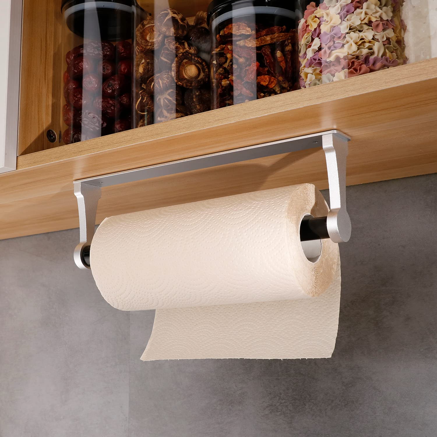 Premium Aluminum Paper Towel Holder, 32.5cm, Retractable, Wall Mount, Silver - SuperSaverAU - view 5