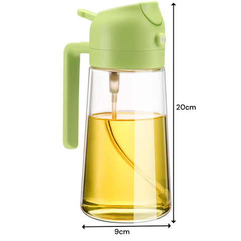 600ml Olive Oil Sprayer Dispenser - Dual-Function Glass Bottle for Cooking & BBQ - SuperSaverAU - view 2