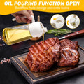 Premium White 600ml 2 in 1 Glass Oil Sprayer Dispenser