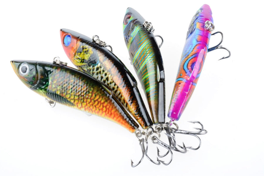 Vib Bait Fishing Lure 8cm 4x Lures Sharp Hooks Saltwater Freshwater - SuperSaverAU - view 1