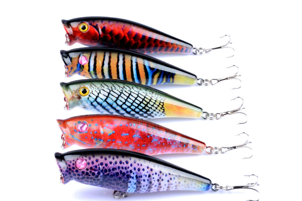 7.5cm Durable ABS Hard Plastic Fishing Lures - 5 Pack with Sharp Hooks