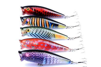 7.5cm Durable ABS Hard Plastic Fishing Lures - 5 Pack with Sharp Hooks