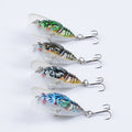 4x 5cm Durable ABS Hard Plastic Fishing Lures with Sharp Hooks for Saltwater/Freshwater - SuperSaverAU - view 2