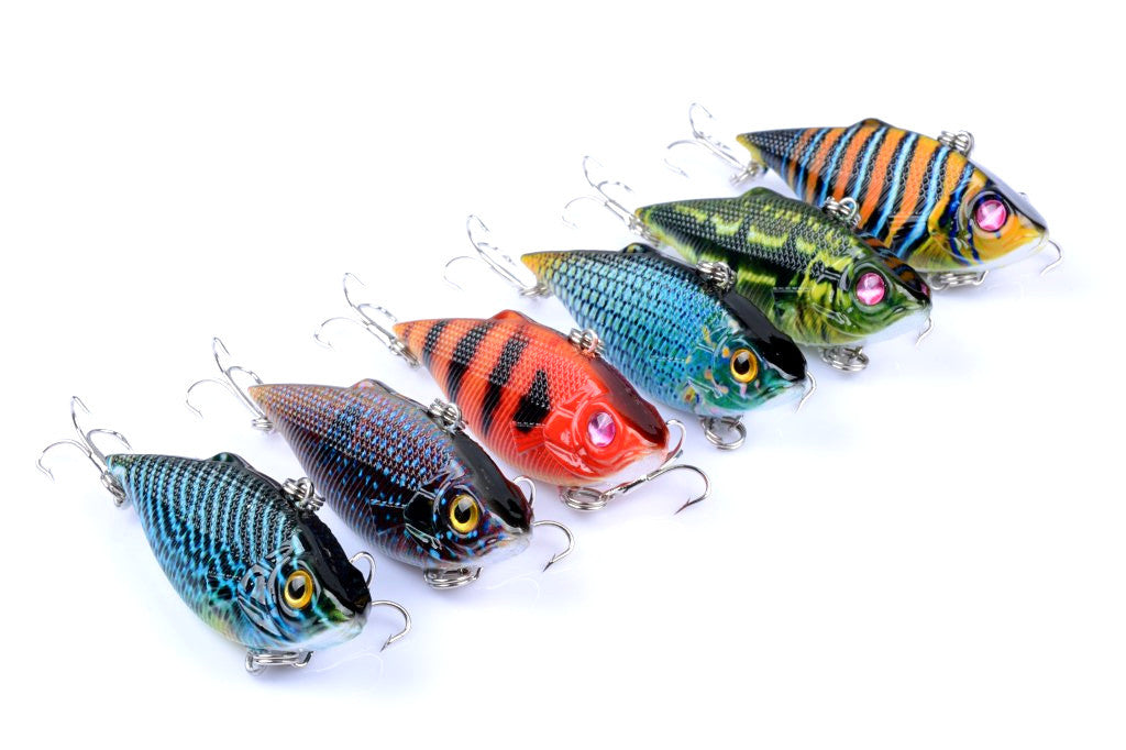 Vib Bait Fishing Lure 6x 6.5cm Saltwater Freshwater with Sharp Hooks - SuperSaverAU - view 1