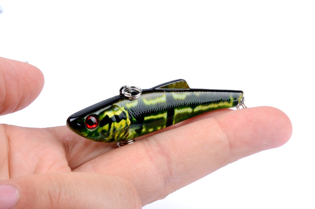 Vib Bait Fishing Lure 7cm 6x Pack, Sharp Hooks, Saltwater/Freshwater, 3D Eyes