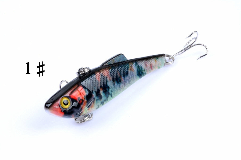 Vib Bait Fishing Lure 7cm 6x Pack, Sharp Hooks, Saltwater/Freshwater, 3D Eyes