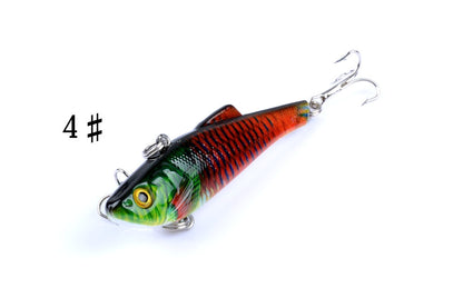 Vib Bait Fishing Lure 7cm 6x Pack, Sharp Hooks, Saltwater/Freshwater, 3D Eyes
