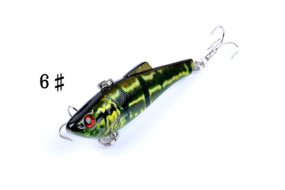 Vib Bait Fishing Lure 7cm 6x Pack, Sharp Hooks, Saltwater/Freshwater, 3D Eyes