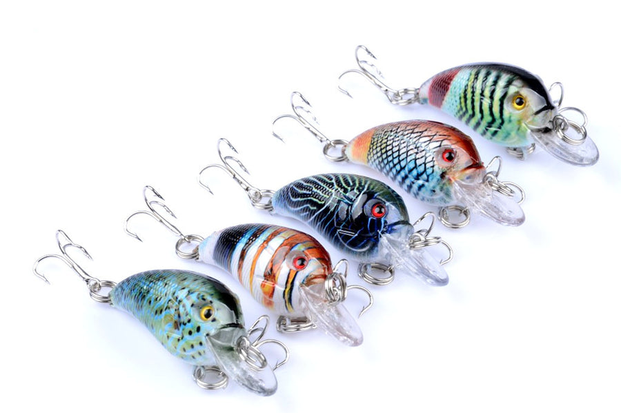 Durable ABS 4.5cm Popper Crank Bait Fishing Lure 5x Saltwater Surface Tackle - SuperSaverAU - view 1