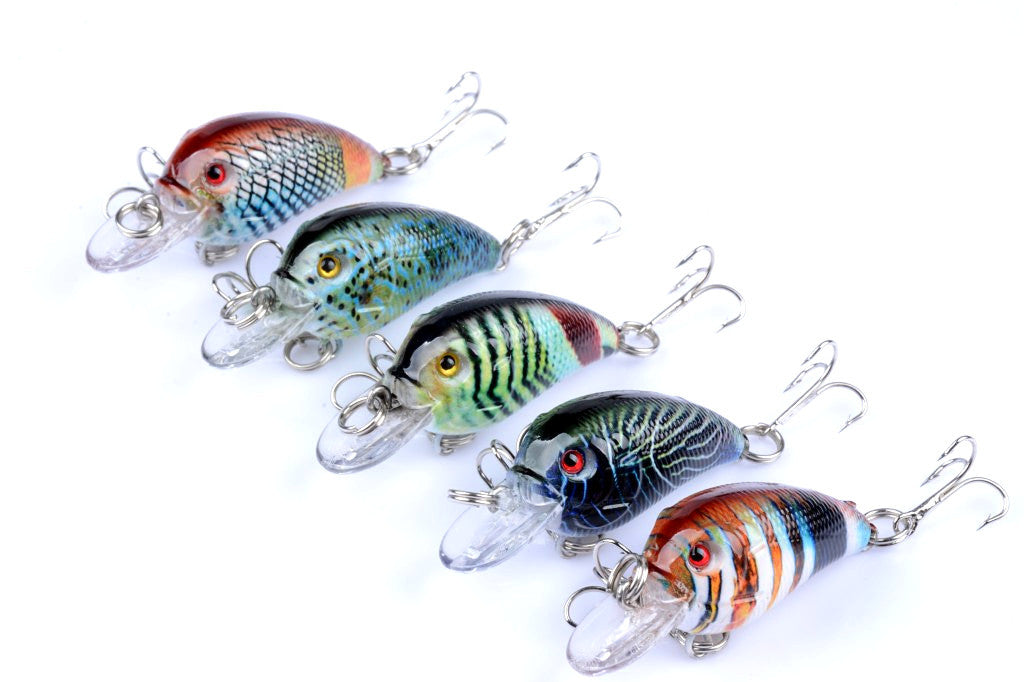 Durable ABS 4.5cm Popper Crank Bait Fishing Lure 5x Saltwater Surface Tackle