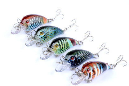 Durable ABS 4.5cm Popper Crank Bait Fishing Lure 5x Saltwater Surface Tackle