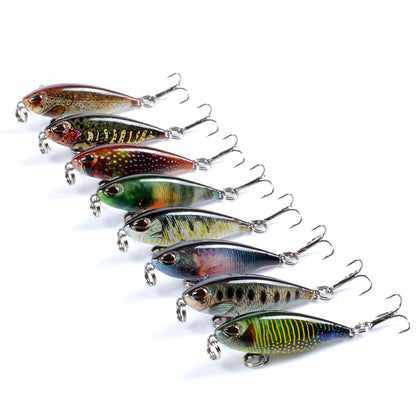 8x Fishing Lure Poppers 4.8cm Durable ABS Hard Plastic for Fresh/Saltwater