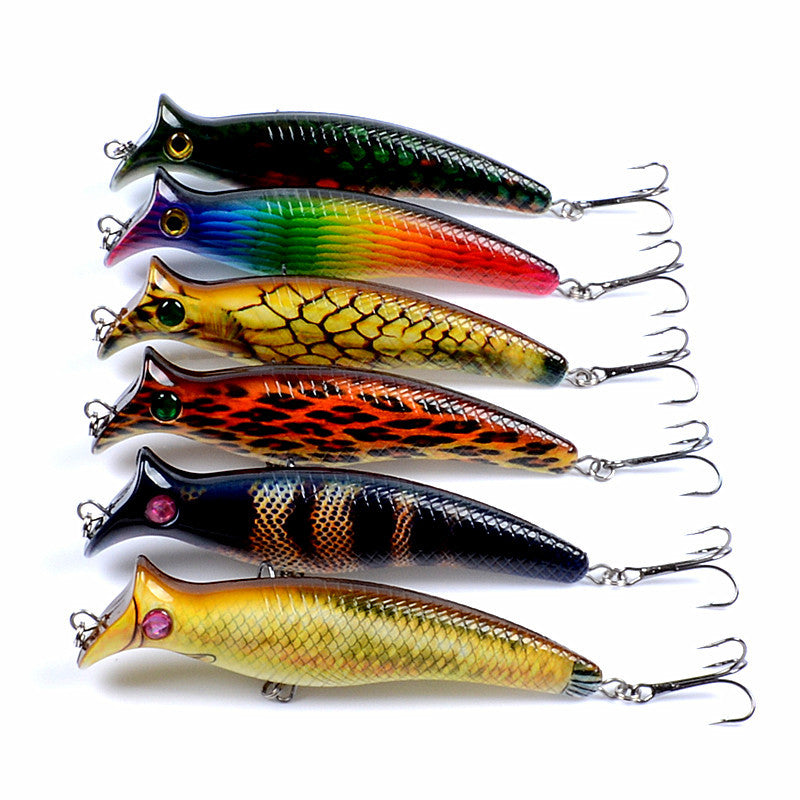 6x 12.4cm Durable ABS Fishing Lures with Sharp Hooks for Fresh/Saltwater - SuperSaverAU - view 1