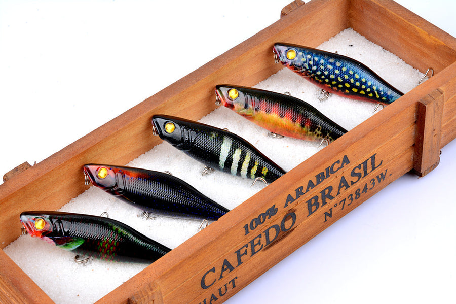 Durable ABS 7.5cm Fishing Lures 5x Popper Tackle for Fresh & Saltwater - SuperSaverAU - view 1