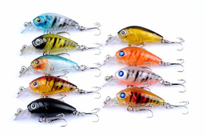 Durable ABS 4.5cm Popper Crank Bait Fishing Lure 9 Colors Saltwater/Freshwater