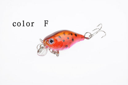 6x 4.5cm Durable ABS Popper Crank Bait Fishing Lures for Saltwater & Freshwater
