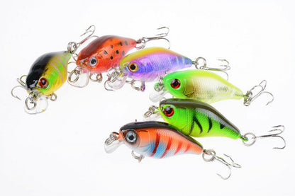 6x 4.5cm Durable ABS Popper Crank Bait Fishing Lures for Saltwater & Freshwater