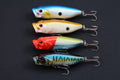4X 8cm Popper Fishing Lure Set - Durable ABS, Sharp Hooks, Fresh/Saltwater - SuperSaverAU - view 1