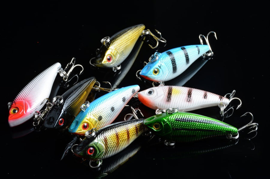 Vib Bait Fishing Lure 5cm 8x Set with Sharp Hooks for Saltwater & Freshwater - SuperSaverAU - view 1