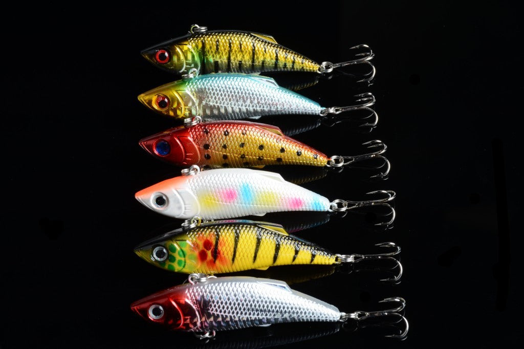 Vib Bait Fishing Lure 8cm 6x Pack, Durable ABS, Sharp Hooks, Saltwater/Freshwater - SuperSaverAU - view 1