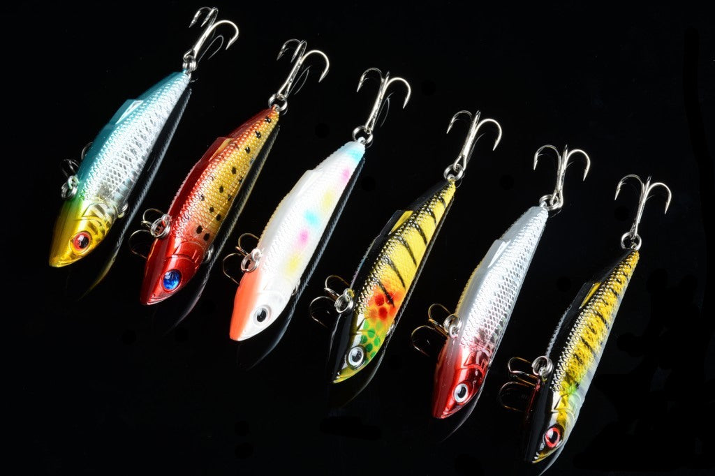 Vib Bait Fishing Lure 8cm 6x Pack, Durable ABS, Sharp Hooks, Saltwater/Freshwater - SuperSaverAU - view 2