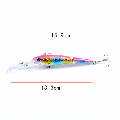 6X Popper Minnow 13.3cm Fishing Lure, Hard Bait for Fresh & Saltwater