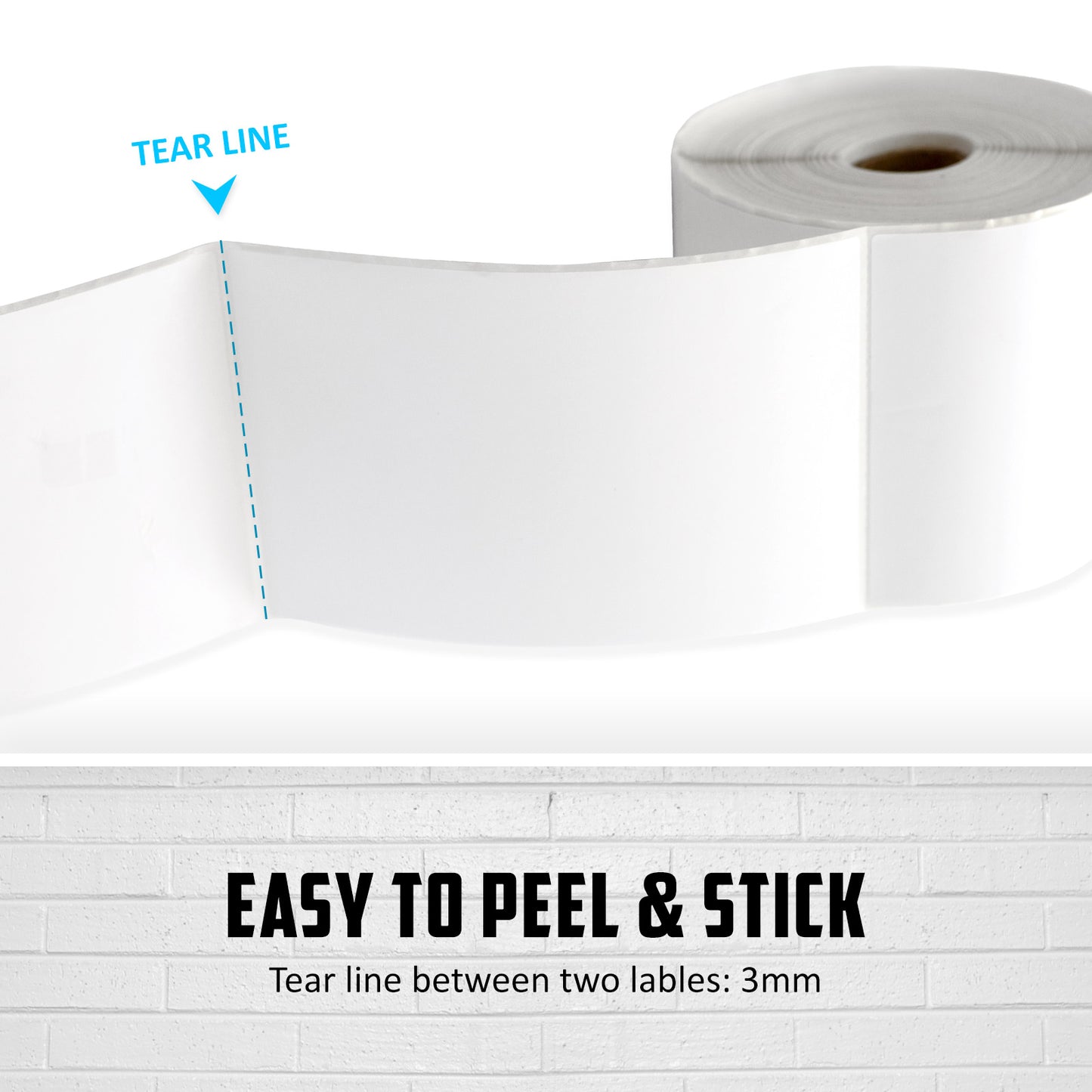 Thermal Direct Label 100x150mm - 3 Rolls Durable Shipping Labels, Easy Peel