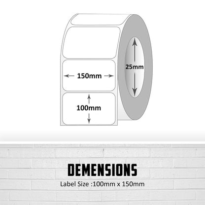 Thermal Direct Label 100x150mm - 3 Rolls Durable Shipping Labels, Easy Peel