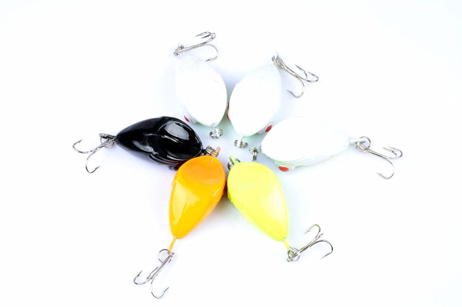 Durable ABS 4cm Popper Fishing Lures 6X Set for Freshwater & Saltwater - SuperSaverAU - view 1