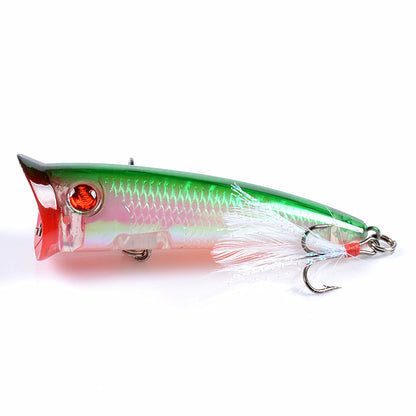 7x 7cm Popper Minnow Fishing Lures, Sharp Hooks, Fresh & Saltwater, 5 Colors