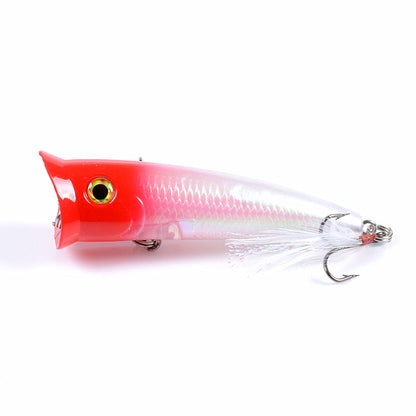 7x 7cm Popper Minnow Fishing Lures, Sharp Hooks, Fresh & Saltwater, 5 Colors