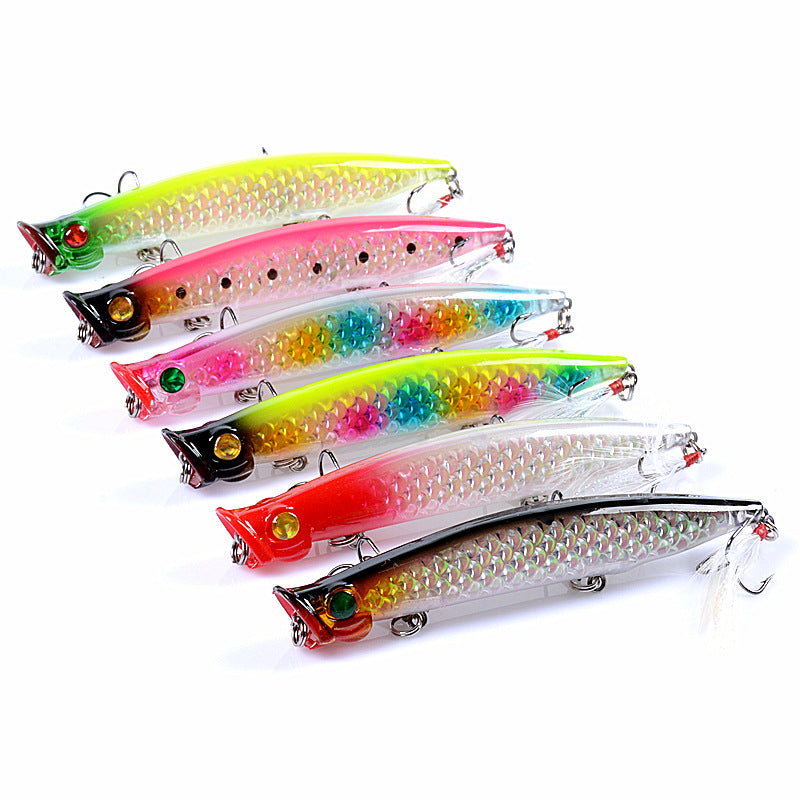 Durable ABS 7cm Fishing Lure 6x Popper Poppers for Fresh & Saltwater - SuperSaverAU - view 1