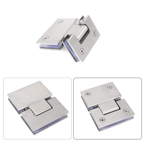 304 Stainless Steel Shower Glass Door Hinge 180 Degrees, 8mm-12mm, 20kg Capacity - SuperSaverAU - view 1