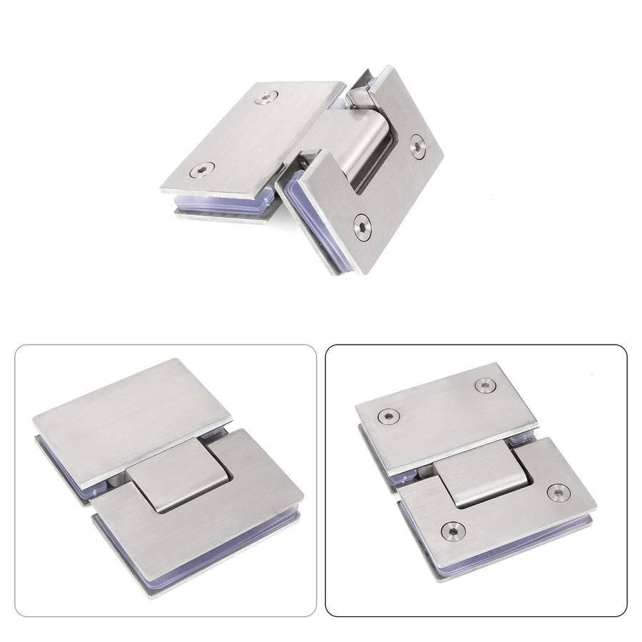 304 Stainless Steel Shower Glass Door Hinge 180 Degrees, 8mm-12mm, 20kg Capacity - SuperSaverAU - view 1