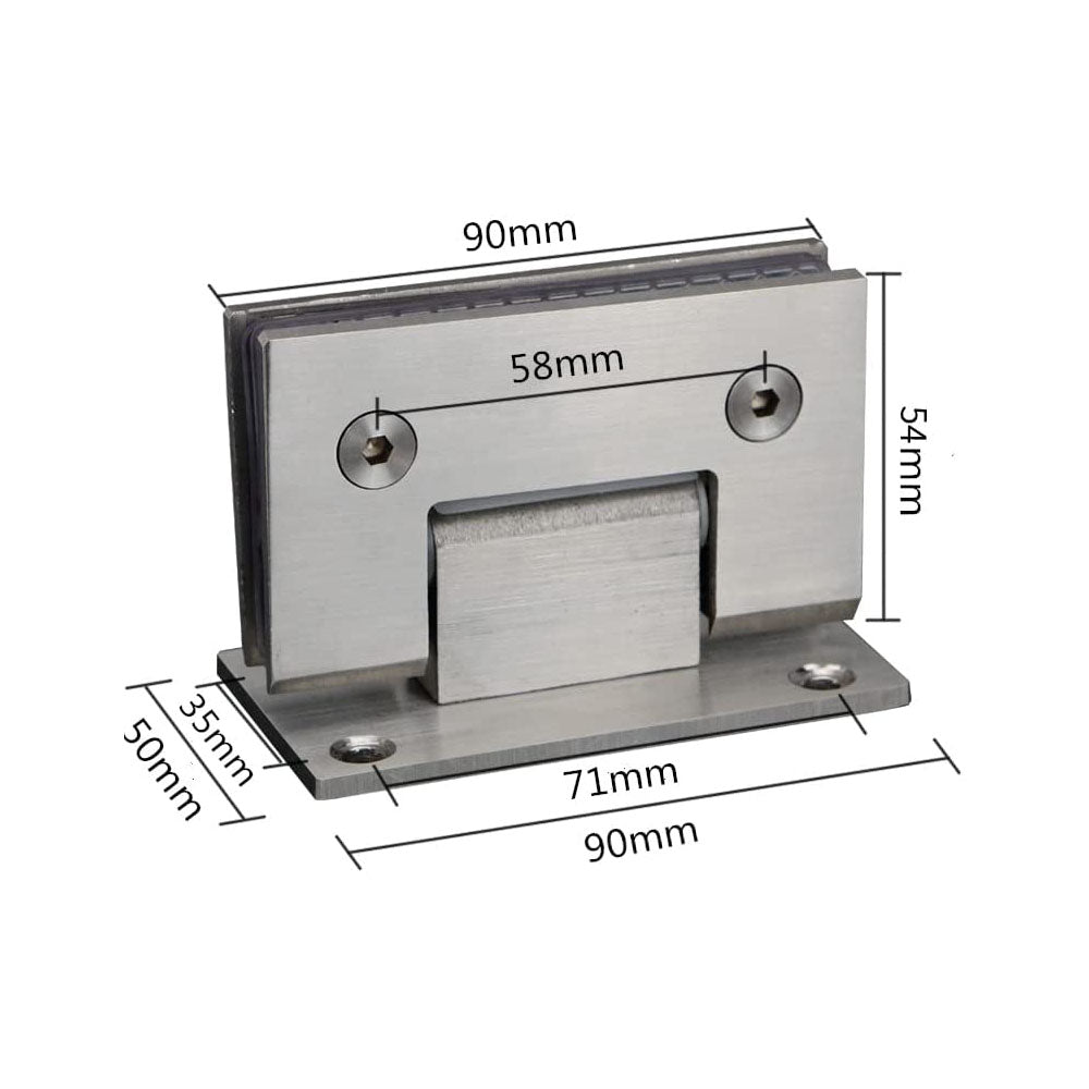 304 Stainless Steel 90 Degree Glass Door Hinge, 4mm Thick, Self Closing - SuperSaverAU - view 3