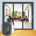 Sliding Patio Door Handle Set Black, Zinc & Aluminum Alloy, Reversible, 1x Lock Set - SuperSaverAU - view 2