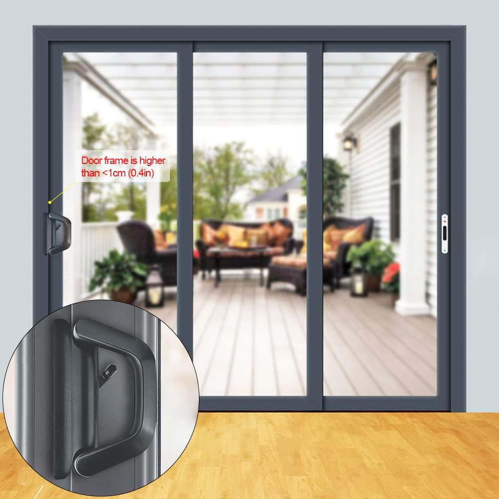 Sliding Patio Door Handle Set Black, Zinc & Aluminum Alloy, Reversible, 1x Lock Set