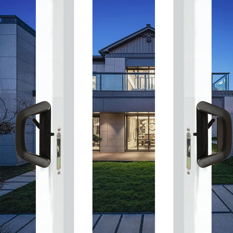 Sliding Patio Door Handle Set, Keyed Black, 0.75in-1.4in Door Thickness - SuperSaverAU - view 2
