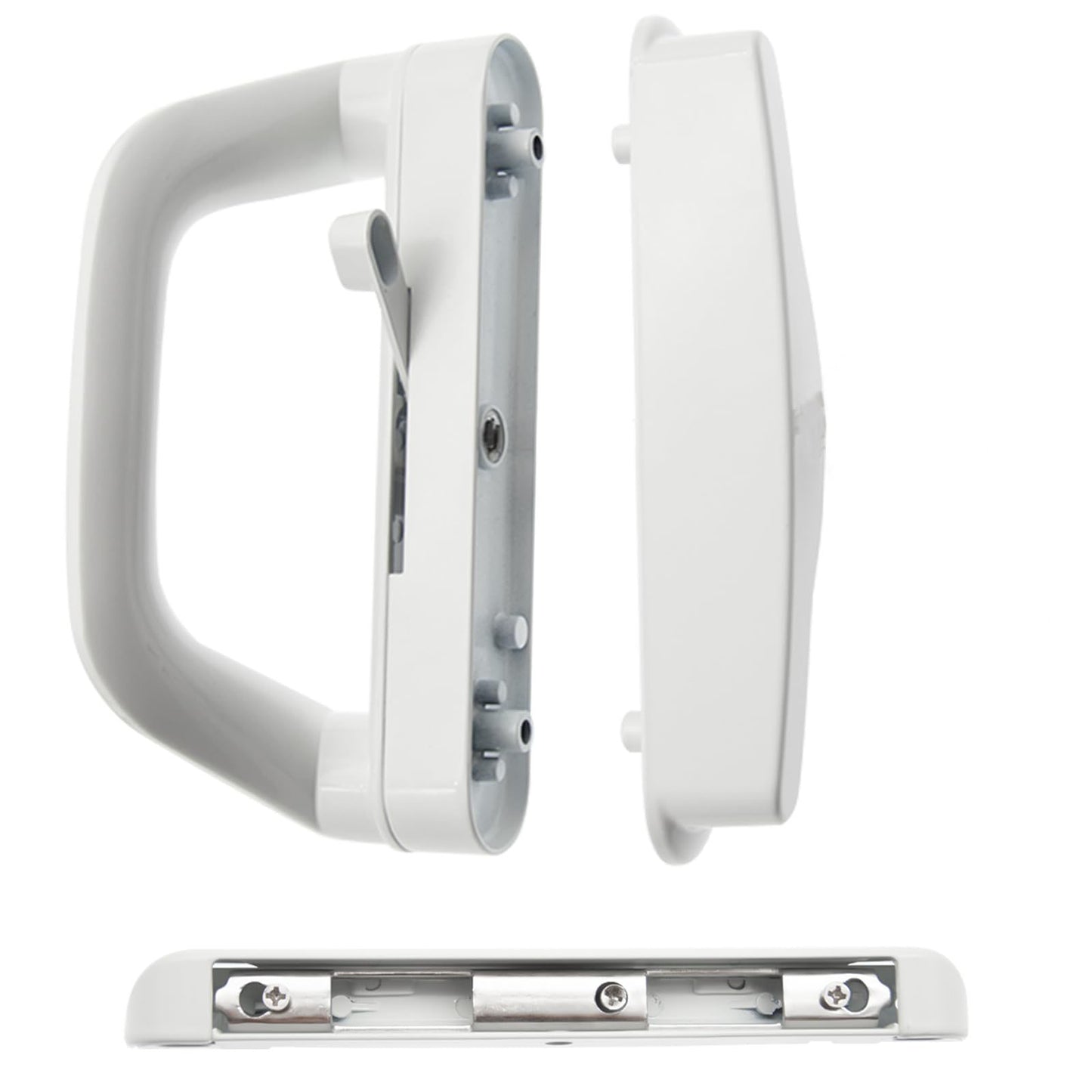 Sliding Patio Door Handle Set, White, Reversible, 0.75in-1.4in Door Thickness