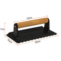 Premium Cast Iron Grill Press Set with Wooden Handles - 2 Piece