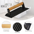Heavy Duty Cast Iron Grill Press with Wooden Handle, Pre-Seasoned, 1x - SuperSaverAU - view 2