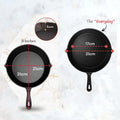 Cast Iron Skillet 8inch 21cm Chef Quality Pre-Seasoned Non-Stick Cookware - SuperSaverAU - view 1