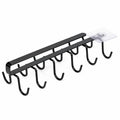 Under Cabinet Mug Holder 12 Hooks No Drill Cup Rack Organizer for Kitchen Storage Black - SuperSaverAU - view 1