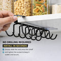 Under Cabinet Mug Holder 12 Hooks No Drill Cup Rack Organizer for Kitchen Storage Black - SuperSaverAU - view 2