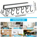 Under Cabinet Mug Holder 12 Hooks No Drill Cup Rack Organizer for Kitchen Storage Black - SuperSaverAU - view 3