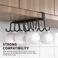 Under Cabinet Mug Holder 12 Hooks No Drill Cup Rack Organizer for Kitchen Storage Black - SuperSaverAU - view 4