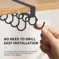 Under Cabinet Mug Holder 12 Hooks No Drill Cup Rack Organizer for Kitchen Storage Black - SuperSaverAU - view 5