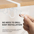Under Cabinet Mug Holder 12 Hooks No Drill Cup Rack Organizer for Kitchen Storage White - SuperSaverAU - view 5